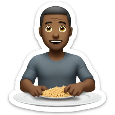 Guy eating beans and farting sticker