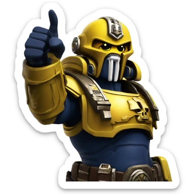 Warhammer 40k yellow space marine Thumbs up sticker