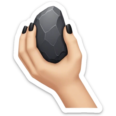 rock on hand with black nails sticker