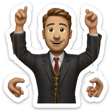 Elon puppeteer strings sticker