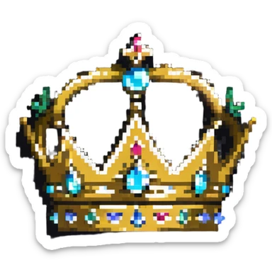 ornate royal crown with jewels sticker