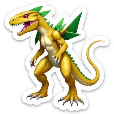  Cool Edgy Shiny Spectrobes-Digimon-Fakemon-Raptor-Reptile full body sticker