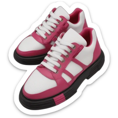 Ribber-trimmed mesh pvc sneakers crimsom sticker