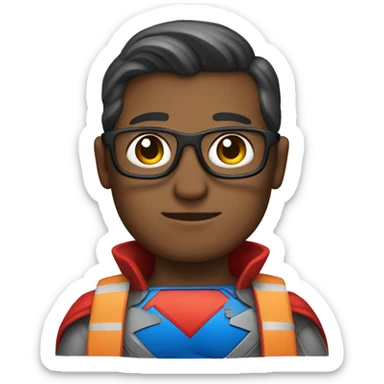 Engineer with superman costume sticker