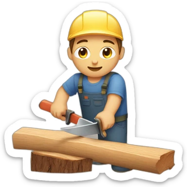 diabetic guy sawing wood sticker