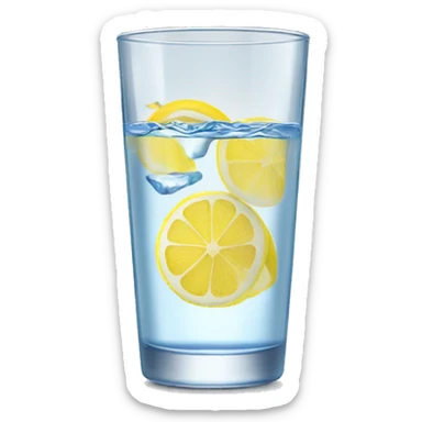 glass of water with lemon slices sticker