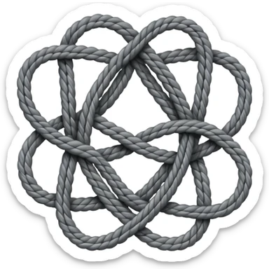 three interlaced cords symbol sticker