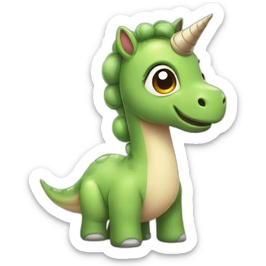 Cute brontosaurus unicorn sticker