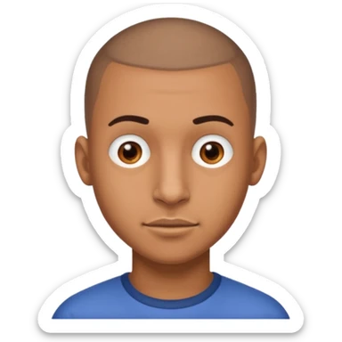brown skin latino male with buzz cut big nose sticker