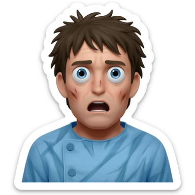 crazy person being confined in a straitjacket sticker