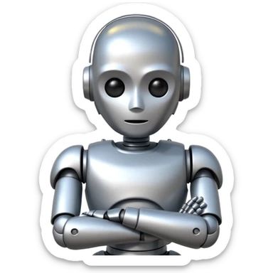 robot crossing his arms sticker