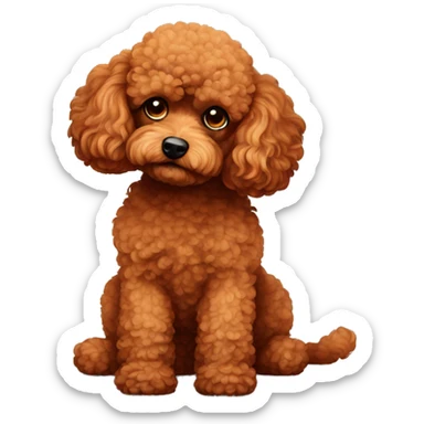 sad red toy poodle laying sticker