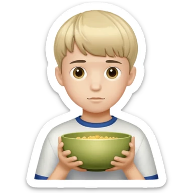 boy with bowl haircut sticker