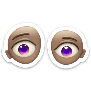 both eyes closed but the third eye opens with a purple pupil and glowing  sticker