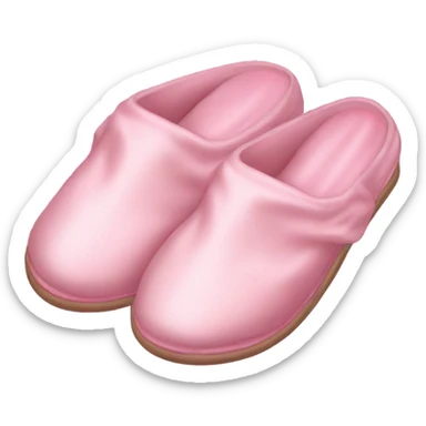 Light pink silk slippers and robe sticker