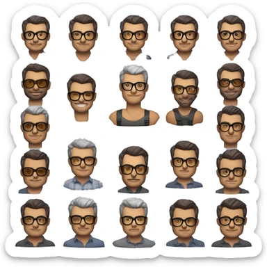Memoji of Andrew Huberman	Silver fox, tortoiseshell glasses, crisp button-downs, muscular sticker