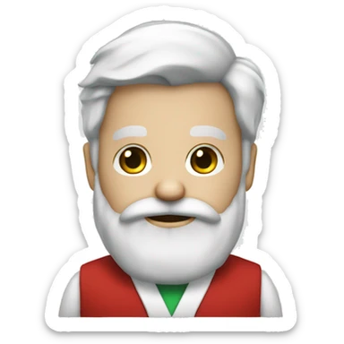santa doctor with white skin and beard with green costume  sticker