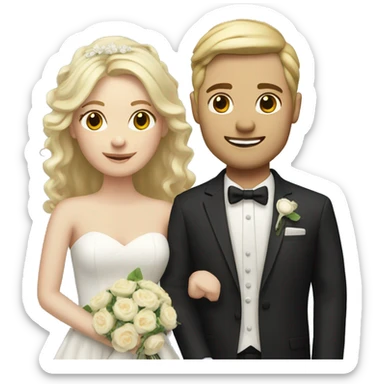 Realistic Wedding couple Both with blond hair and both with fair Skin  sticker