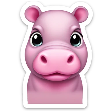 Pink baby hippo  sticker