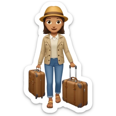 photorealistic tourists with a suitcase sticker