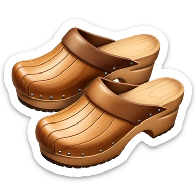 simple wooden clogs sticker