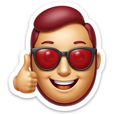 Baked Bean wearing sunglasses giving a thumps up sticker