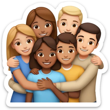 Friends hugging sticker