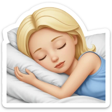 Blonde girl sleeping in bed  sticker