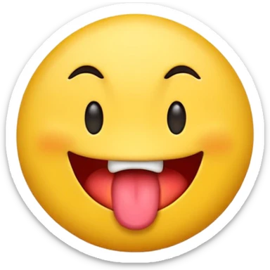 emoji with tounge sticking out and shaking sticker