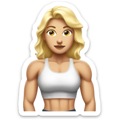 Strong muscle arm blonde girl sticker