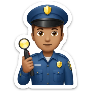 Security Guard with Flashlight left sticker