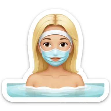 Blonde with face mask spa beauty full face relaxing sticker