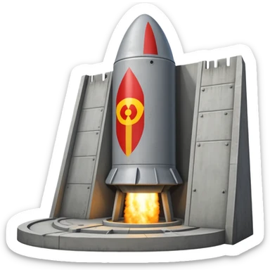 a nuclear missile silo emoji, showing the hatch and a missile launching out sticker