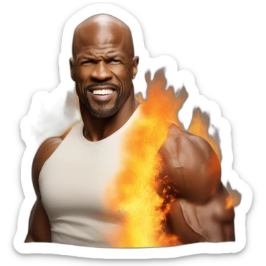 Terry crews on fire sticker