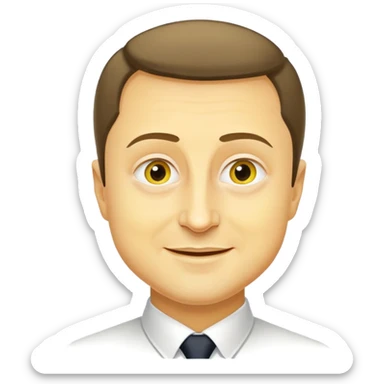 vladimir zelensky yellow face cartoon features cheerful expression sticker