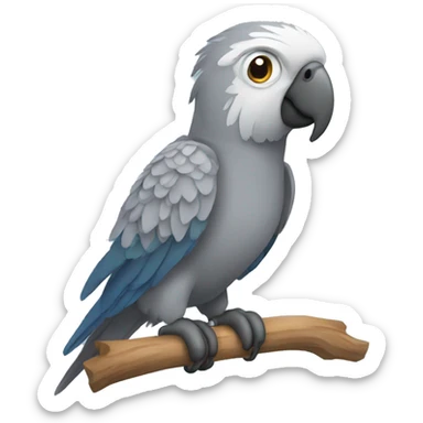 gray parrot sticker