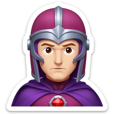 Magneto Marvel character with red helmet and purple cape sticker