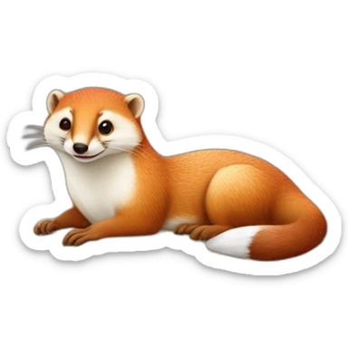 red and white cheerful mongoose on a pillow sticker
