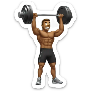 lifting weights in gym sticker