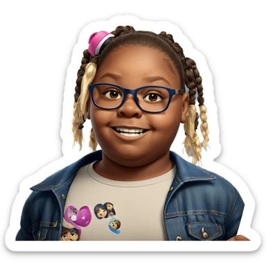 smiling boy in denim jacket sticker