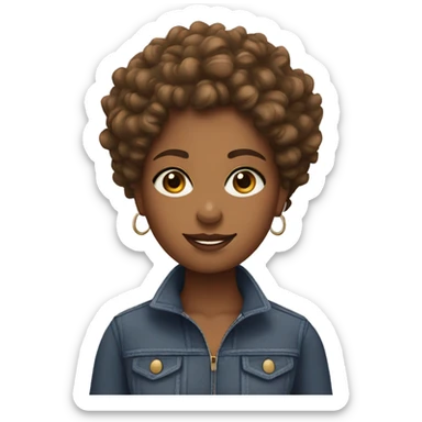 A brownskin girl with curly short hair sticker