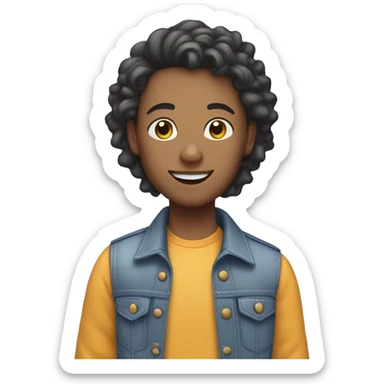 Can you create an emoji that means a white happy person getting out of the closet. The person is non binary.  sticker