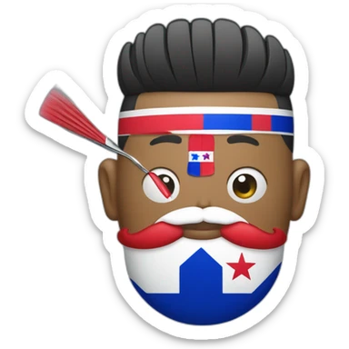 Barber shop with flag of dominicana republica and panama sticker