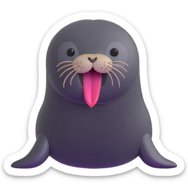 cute fur seal sticking out its tongue sticker