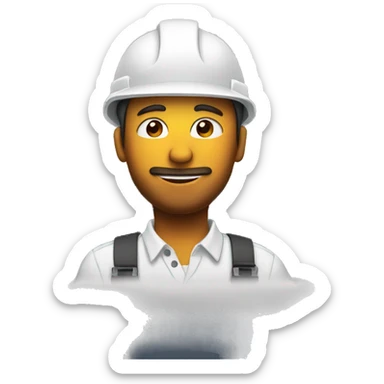 Man with hard hat on a plane sticker
