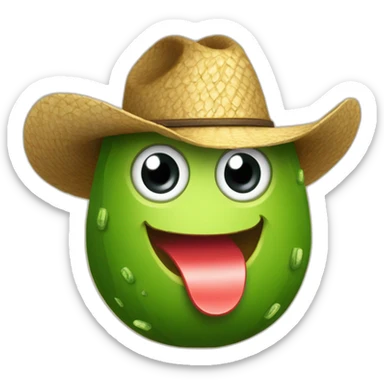 Un aguacate con sombrero de vaquero y dinero en la mano sticker