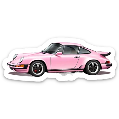 soft pink porsche 911 sticker