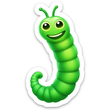glowing green worm sticker