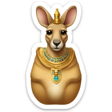 a kangaroo with king tut INSIDE OF ITS pouch sticker