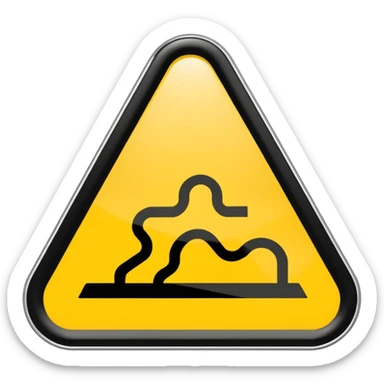 slippery road sign sticker